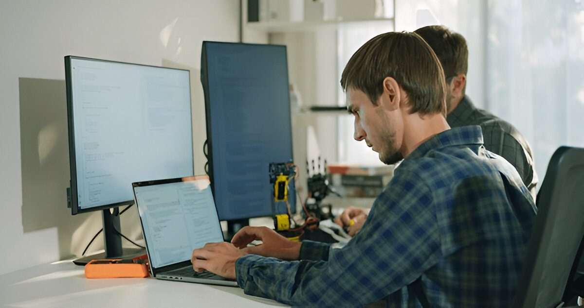 Alham Webtech developers working on software development projects